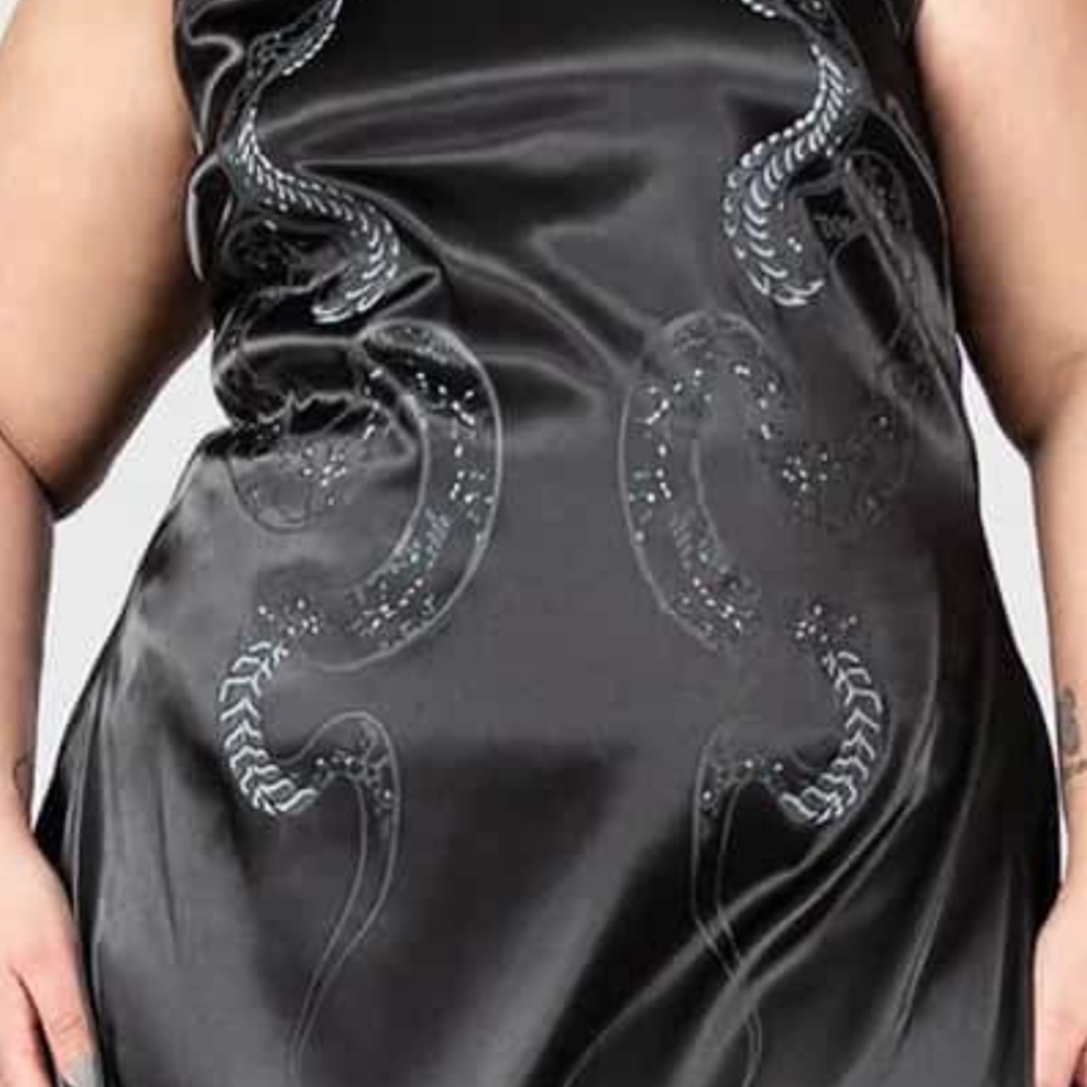 Killstar Black Mini Dress with Silver Accents
